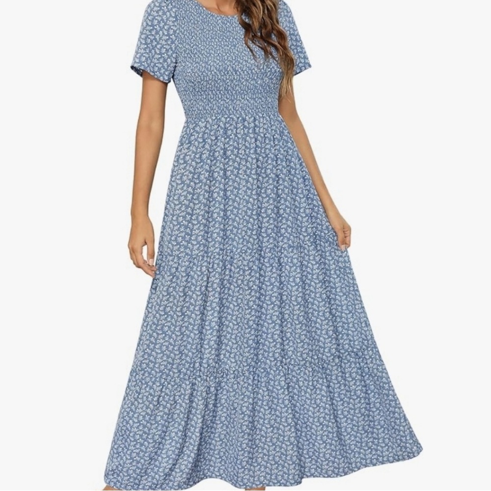 Blue Floral Maxi Dress